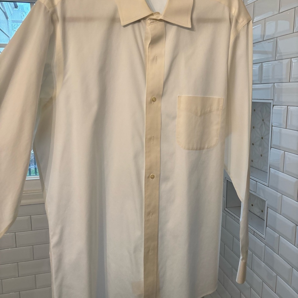 Brooks Brothers Cream-Trim White Dress Shirt